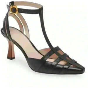 Black high heel sandals